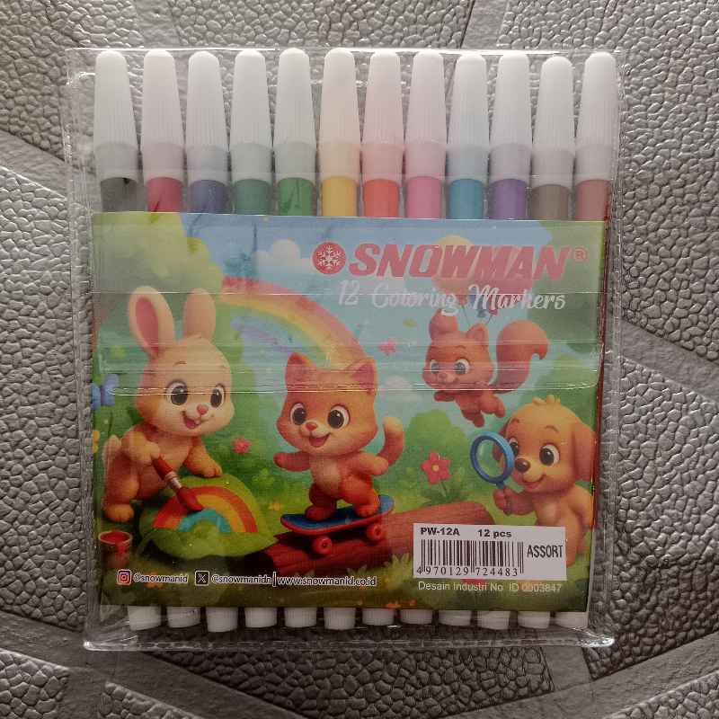 Spidol Snowman 12 Coloring Markers 