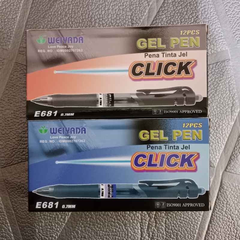 Bolpoin Weiyada Click E681 GEL PEN 0.7mm/12Pcs